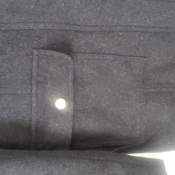 Larry Levine dark charcoal black wool blend car coat, zips snaps Size 8 - Picture 2 of 9